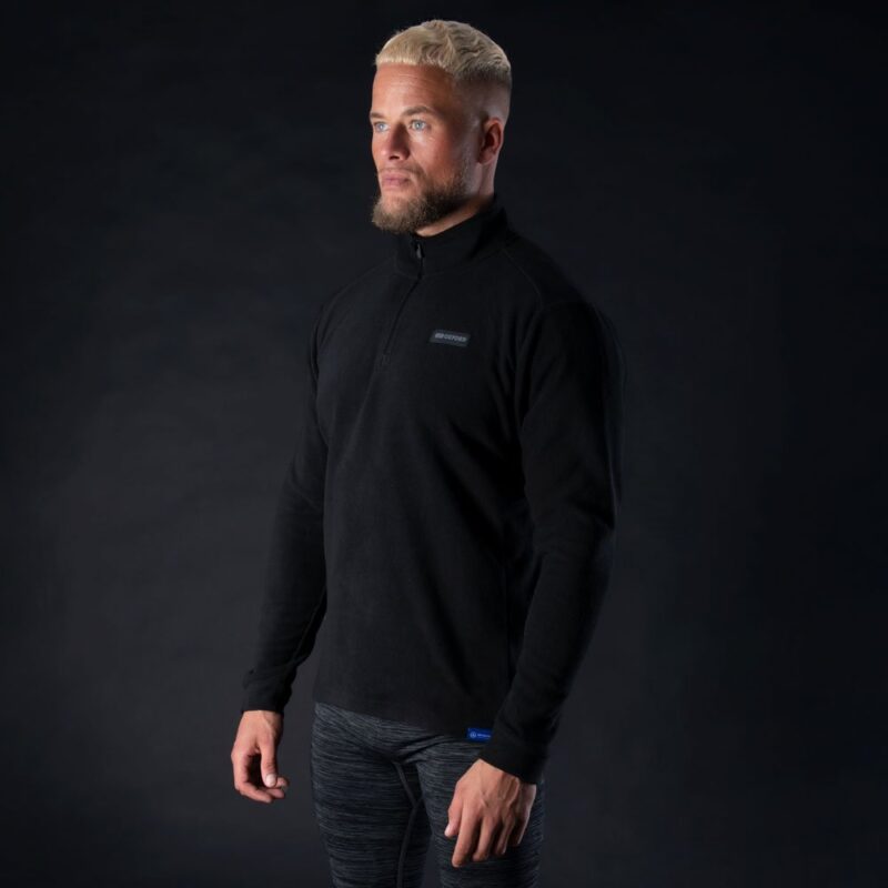 ADVANCED MICRO FLEECE 1/2 NECK MS TOP BLACK