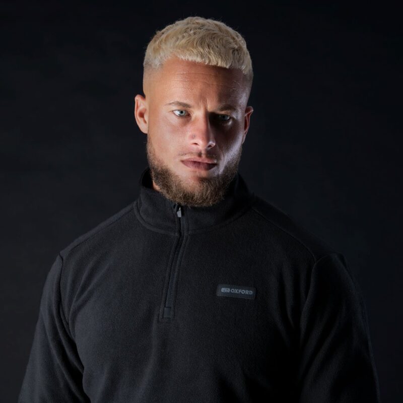 ADVANCED MICRO FLEECE 1/2 NECK MS TOP BLACK