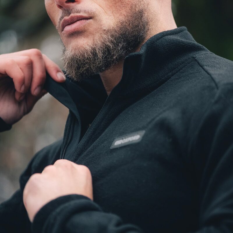 ADVANCED MICRO FLEECE 1/2 NECK MS TOP BLACK