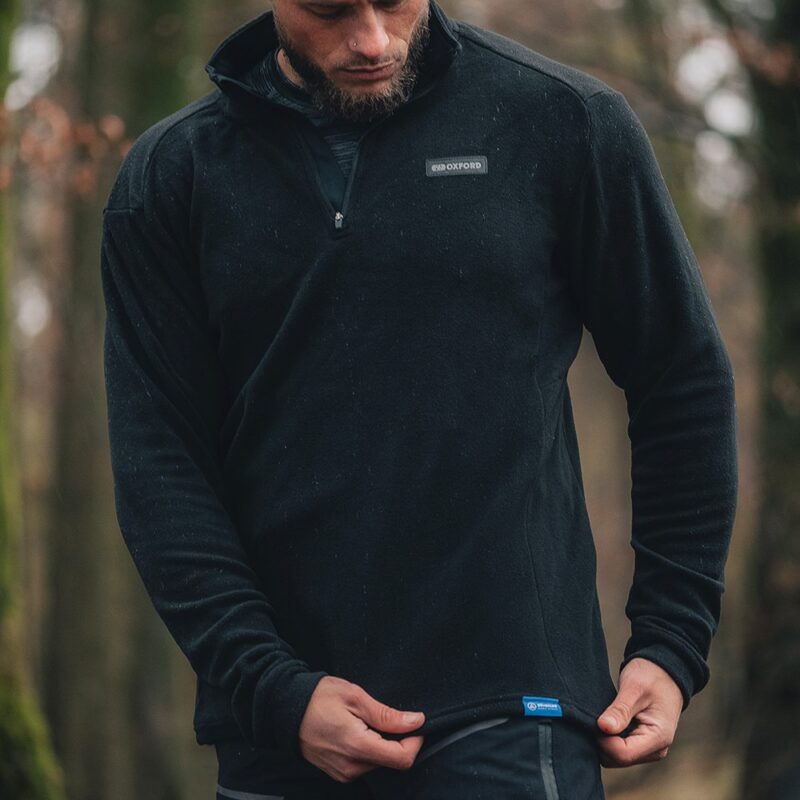 ADVANCED MICRO FLEECE 1/2 NECK MS TOP BLACK