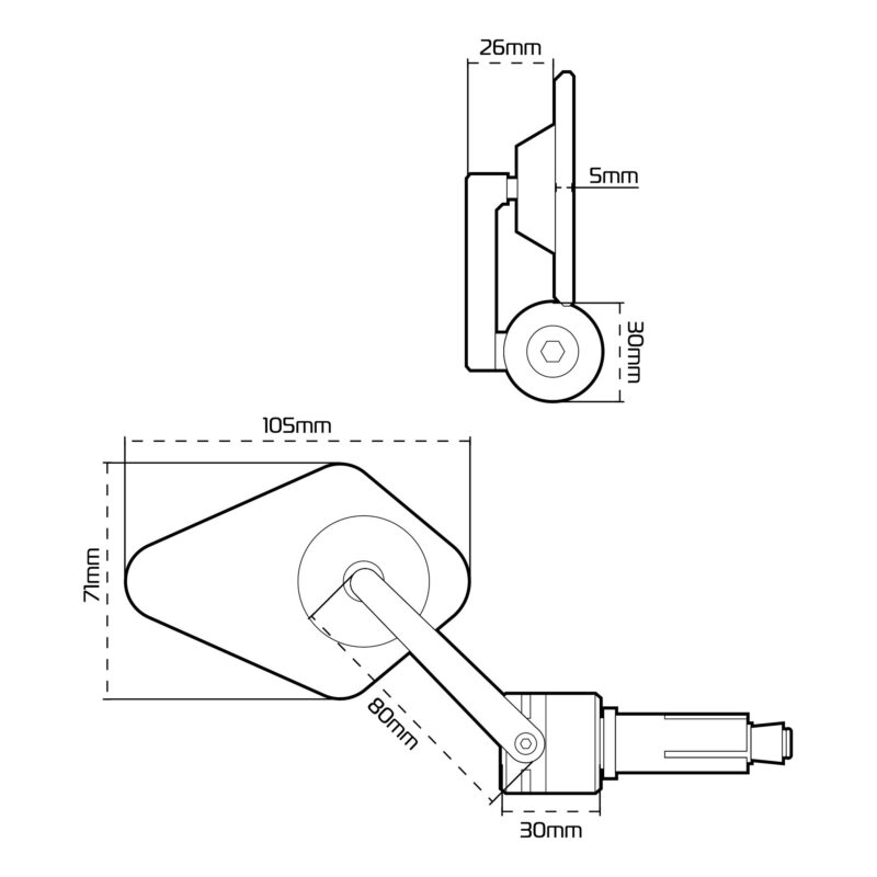 ARROW BAR END MIRROR