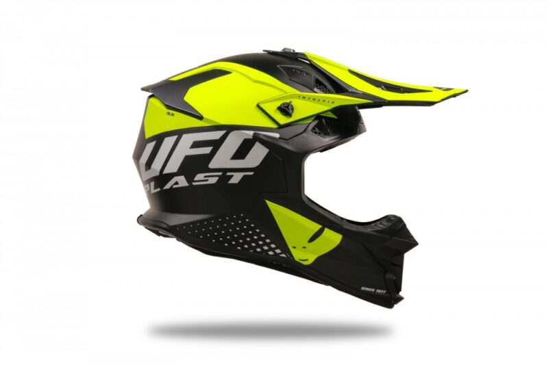Helmetë Motocross Intrepid e zezë dhe e verdhë neoni