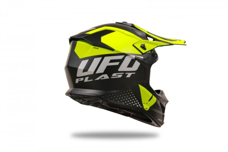 Helmetë Motocross Intrepid e zezë dhe e verdhë neoni