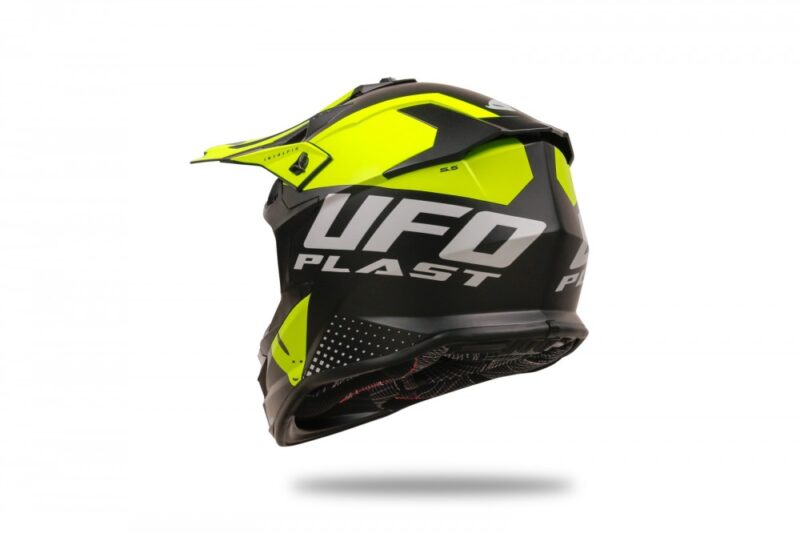 Helmetë Motocross Intrepid e zezë dhe e verdhë neoni