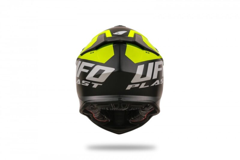 Helmetë Motocross Intrepid e zezë dhe e verdhë neoni